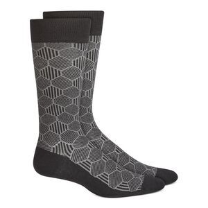 ALFATECH BY ALFANI Mens Gray Printed Moisture Wicking Casual Crew Socks 7-12